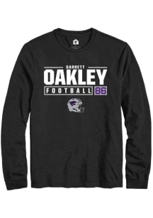 Garrett Oakley  K-State Wildcats Black Rally NIL Stacked Box Long Sleeve T Shirt