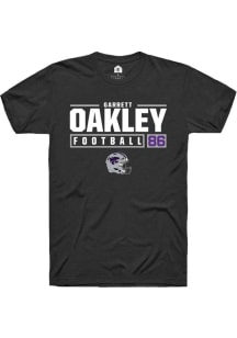 Garrett Oakley  K-State Wildcats Black Rally NIL Stacked Box Short Sleeve T Shirt