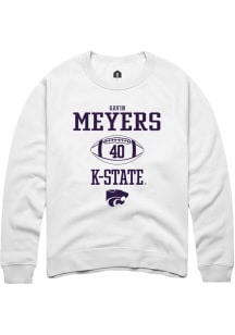 Gavin Meyers  Rally K-State Wildcats Mens White NIL Sport Icon Long Sleeve Crew Sweatshirt
