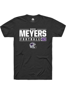 Gavin Meyers  K-State Wildcats Black Rally NIL Stacked Box Short Sleeve T Shirt