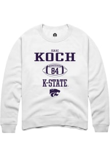 Isaac Koch  Rally K-State Wildcats Mens White NIL Sport Icon Long Sleeve Crew Sweatshirt