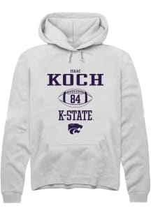 Isaac Koch  Rally K-State Wildcats Mens White NIL Sport Icon Long Sleeve Hoodie