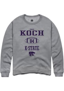 Isaac Koch  Rally K-State Wildcats Mens Graphite NIL Sport Icon Long Sleeve Crew Sweatshirt