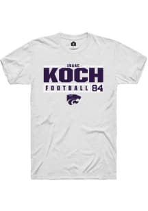 Isaac Koch  K-State Wildcats White Rally NIL Stacked Box Short Sleeve T Shirt