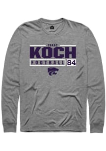 Isaac Koch  K-State Wildcats Graphite Rally NIL Stacked Box Long Sleeve T Shirt