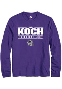 Isaac Koch  K-State Wildcats Purple Rally NIL Stacked Box Long Sleeve T Shirt