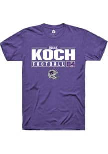 Isaac Koch  K-State Wildcats Purple Rally NIL Stacked Box Short Sleeve T Shirt