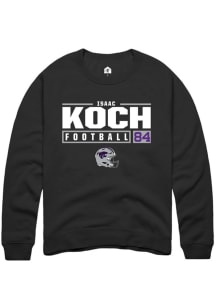Isaac Koch  Rally K-State Wildcats Mens Black NIL Stacked Box Long Sleeve Crew Sweatshirt