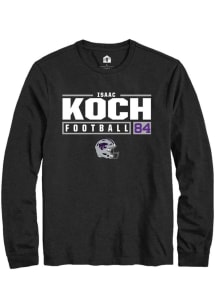 Isaac Koch  K-State Wildcats Black Rally NIL Stacked Box Long Sleeve T Shirt