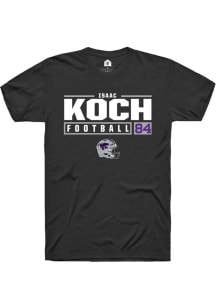 Isaac Koch  K-State Wildcats Black Rally NIL Stacked Box Short Sleeve T Shirt