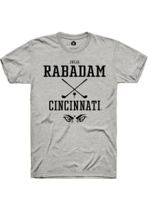 Julia Rabadam  Cincinnati Bearcats Ash Rally NIL Sport Icon Short Sleeve T Shirt