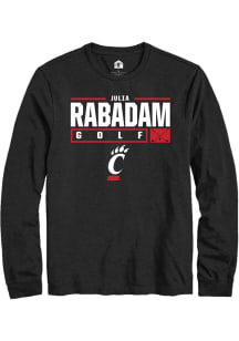 Julia Rabadam  Cincinnati Bearcats Black Rally NIL Stacked Box Long Sleeve T Shirt