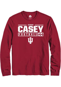 Aaron Casey  Indiana Hoosiers Red Rally NIL Stacked Box Long Sleeve T Shirt