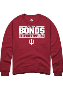 Bryson Bonds  Rally Indiana Hoosiers Mens Red NIL Stacked Box Long Sleeve Crew Sweatshirt