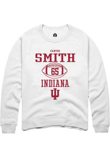 Carter Smith  Rally Indiana Hoosiers Mens White NIL Sport Icon Long Sleeve Crew Sweatshirt