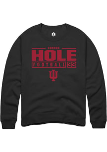 Connor Hole  Rally Indiana Hoosiers Mens Black NIL Stacked Box Long Sleeve Crew Sweatshirt