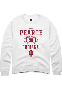 Drew Pearce  Rally Indiana Hoosiers Mens White NIL Sport Icon Long Sleeve Crew Sweatshirt