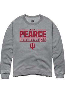 Drew Pearce  Rally Indiana Hoosiers Mens Graphite NIL Stacked Box Long Sleeve Crew Sweatshirt