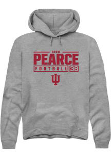Drew Pearce  Rally Indiana Hoosiers Mens Graphite NIL Stacked Box Long Sleeve Hoodie