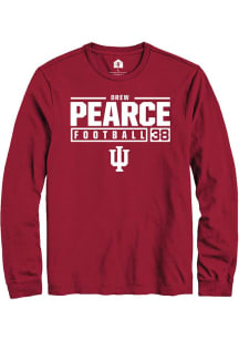 Drew Pearce  Indiana Hoosiers Red Rally NIL Stacked Box Long Sleeve T Shirt