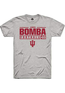 James Bomba  Indiana Hoosiers Ash Rally NIL Stacked Box Short Sleeve T Shirt