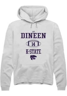 Jet Dineen  Rally K-State Wildcats Mens White NIL Sport Icon Long Sleeve Hoodie