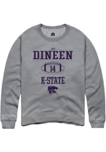 Jet Dineen  Rally K-State Wildcats Mens Graphite NIL Sport Icon Long Sleeve Crew Sweatshirt