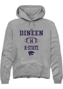 Jet Dineen  Rally K-State Wildcats Mens Graphite NIL Sport Icon Long Sleeve Hoodie