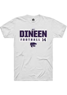 Jet Dineen  K-State Wildcats White Rally NIL Stacked Box Short Sleeve T Shirt