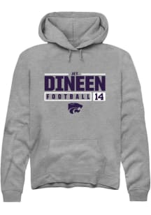 Jet Dineen  Rally K-State Wildcats Mens Graphite NIL Stacked Box Long Sleeve Hoodie