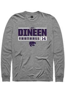 Jet Dineen  K-State Wildcats Graphite Rally NIL Stacked Box Long Sleeve T Shirt
