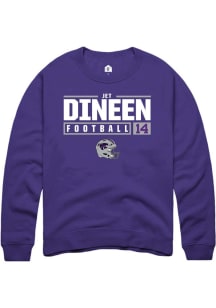 Jet Dineen  Rally K-State Wildcats Mens Purple NIL Stacked Box Long Sleeve Crew Sweatshirt