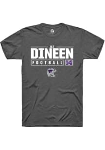 Jet Dineen  K-State Wildcats Dark Grey Rally NIL Stacked Box Short Sleeve T Shirt