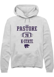John Pastore  Rally K-State Wildcats Mens White NIL Sport Icon Long Sleeve Hoodie