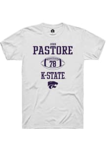 John Pastore  K-State Wildcats White Rally NIL Sport Icon Short Sleeve T Shirt