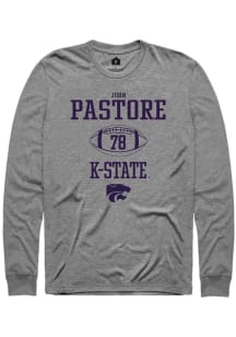 John Pastore  K-State Wildcats Graphite Rally NIL Sport Icon Long Sleeve T Shirt