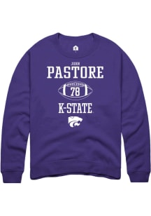 John Pastore  Rally K-State Wildcats Mens Purple NIL Sport Icon Long Sleeve Crew Sweatshirt