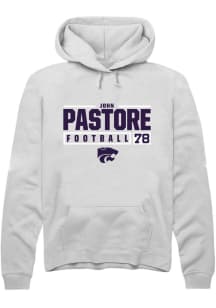 John Pastore  Rally K-State Wildcats Mens White NIL Stacked Box Long Sleeve Hoodie
