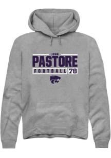 John Pastore  Rally K-State Wildcats Mens Graphite NIL Stacked Box Long Sleeve Hoodie