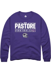 John Pastore  Rally K-State Wildcats Mens Purple NIL Stacked Box Long Sleeve Crew Sweatshirt