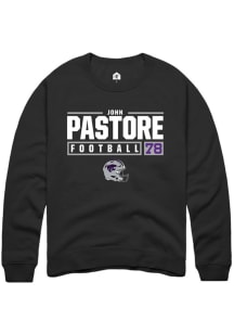 John Pastore  Rally K-State Wildcats Mens Black NIL Stacked Box Long Sleeve Crew Sweatshirt