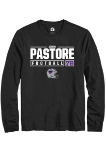 John Pastore  K-State Wildcats Black Rally NIL Stacked Box Long Sleeve T Shirt