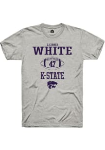 La’James White  K-State Wildcats Ash Rally NIL Sport Icon Short Sleeve T Shirt