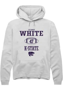 La’James White  Rally K-State Wildcats Mens White NIL Sport Icon Long Sleeve Hoodie