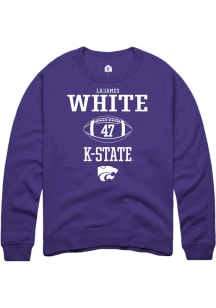 La’James White  Rally K-State Wildcats Mens Purple NIL Sport Icon Long Sleeve Crew Sweatshirt