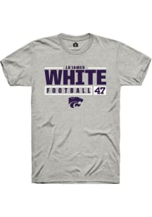 La’James White  K-State Wildcats Ash Rally NIL Stacked Box Short Sleeve T Shirt