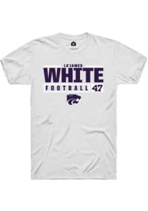 La’James White  K-State Wildcats White Rally NIL Stacked Box Short Sleeve T Shirt