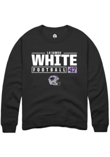 La’James White  Rally K-State Wildcats Mens Black NIL Stacked Box Long Sleeve Crew Sweatshirt