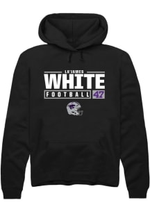 La’James White  Rally K-State Wildcats Mens Black NIL Stacked Box Long Sleeve Hoodie