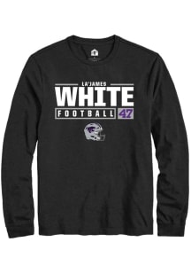La’James White  K-State Wildcats Black Rally NIL Stacked Box Long Sleeve T Shirt